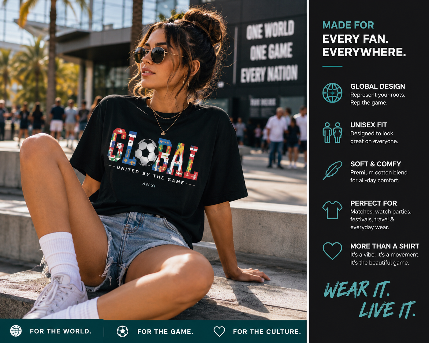 GLOBAL™ United By The Game Soccer Tee 🌍⚽ | International Football Streetwear