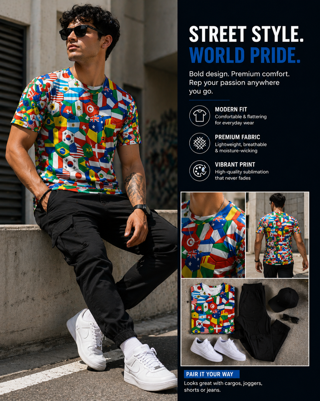 Global Soccer Flag Tee 🌍⚽ | World Cup Shirt
